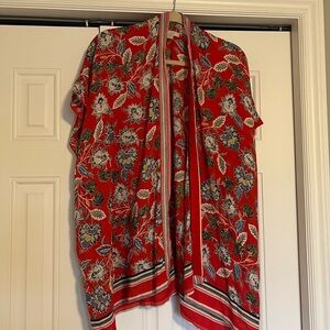 LOFT Red Floral Kimono